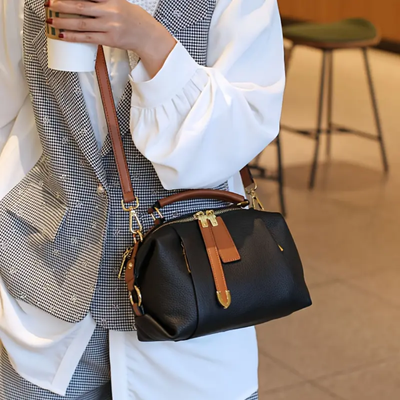Lucy | Roomy Interior Leather Barrel Bag