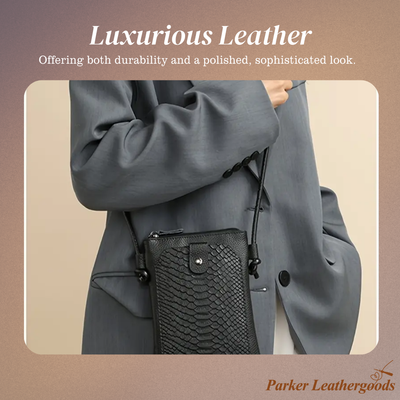 Brianna | Snakeskin Leather Embossed Crossbody Bag