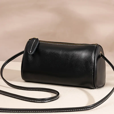 Hazel | Leather Cylinder Crossbody Bag