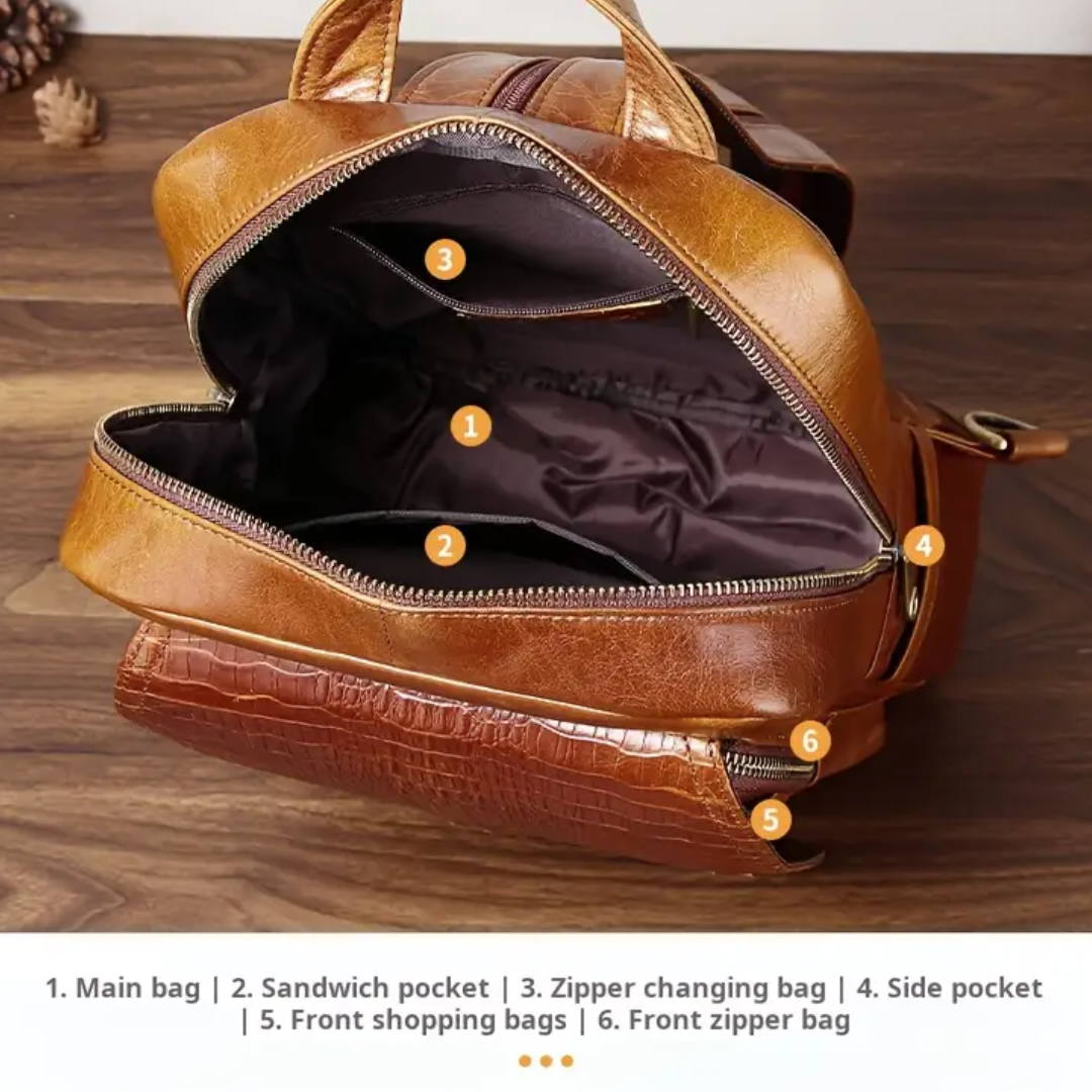 Callahan | Croc-Textured Backpack