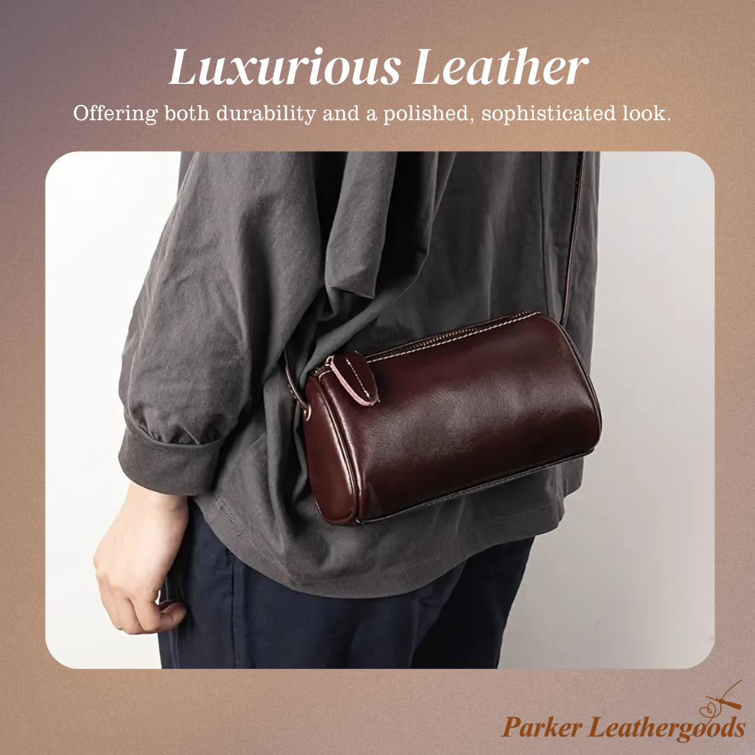 Hazel | Leather Cylinder Crossbody Bag
