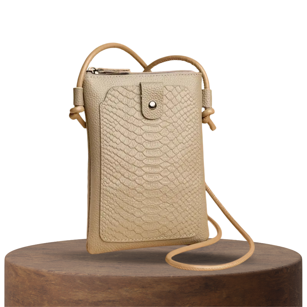 Brianna | Snakeskin Leather Embossed Crossbody Bag
