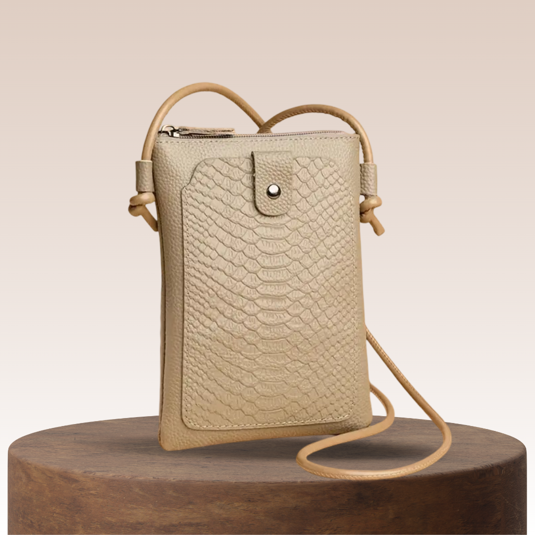 Brianna | Snakeskin Leather Embossed Crossbody Bag