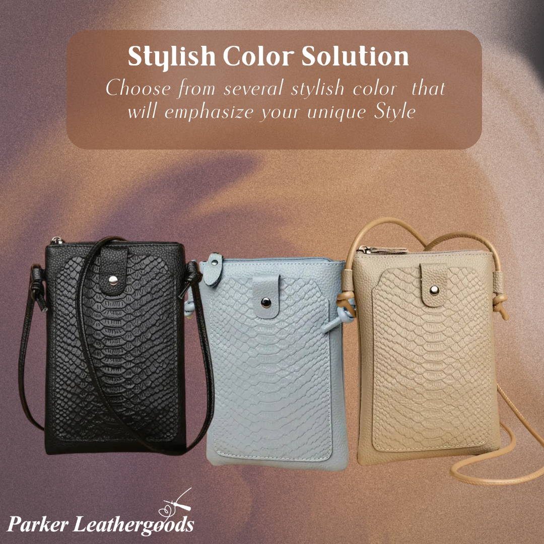 Brianna | Snakeskin Leather Embossed Crossbody Bag