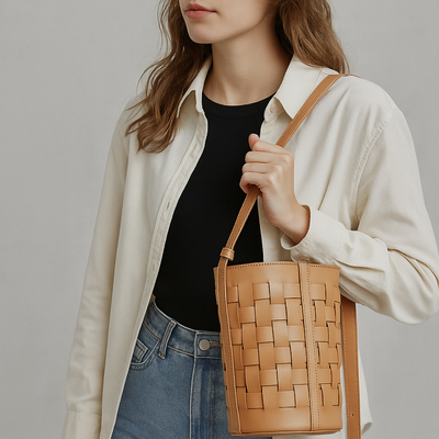 Veyra | Woven Bucket Style Shoulder Bag