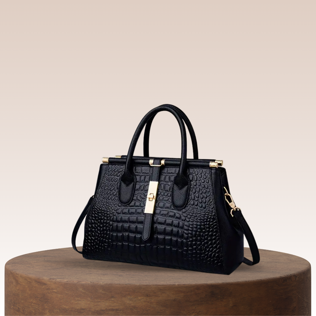 Alvera | Crocodile-Embossed Satchel