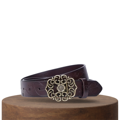 Kilem | Embossed Floral Buckle Belt