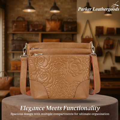 Elvie | Floral Embossed Crossbody Bag