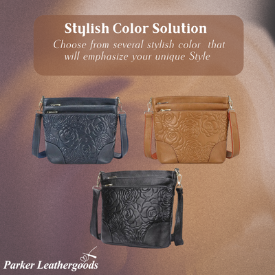 Elvie | Floral Embossed Crossbody Bag
