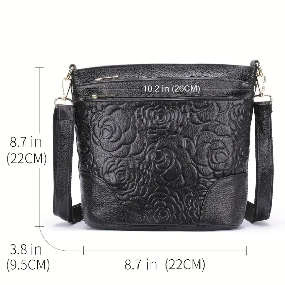Elvie | Floral Embossed Crossbody Bag