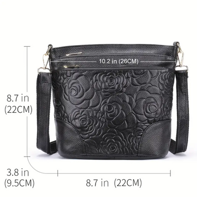 Elvie | Floral Embossed Crossbody Bag