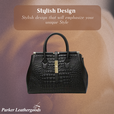 Alvera | Crocodile-Embossed Satchel