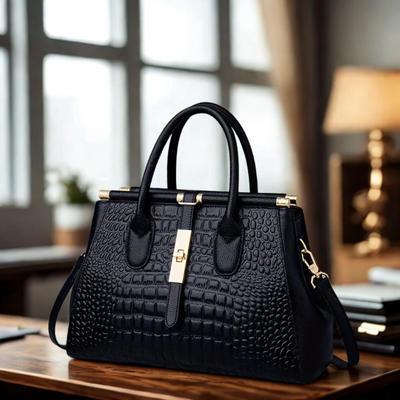 Alvera | Crocodile-Embossed Satchel
