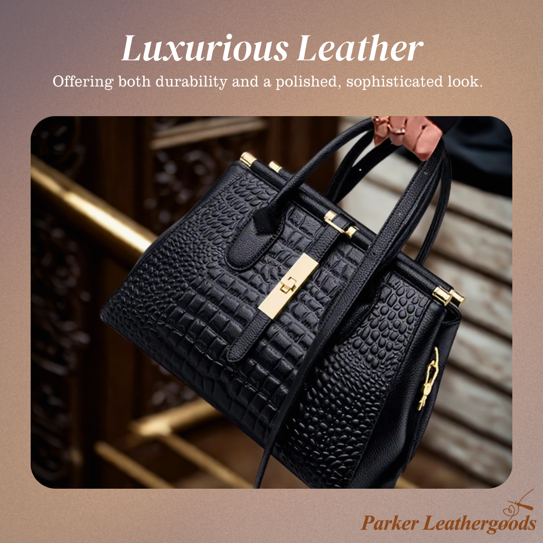 Alvera | Crocodile-Embossed Satchel