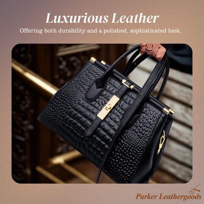 Alvera | Crocodile-Embossed Satchel