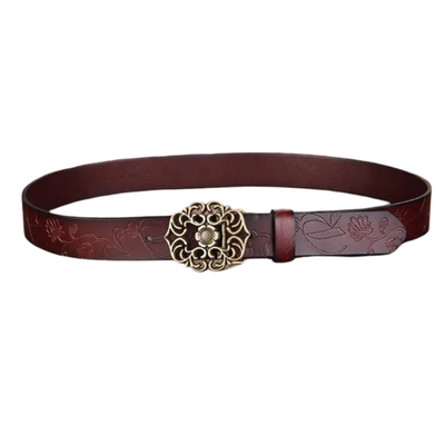Kilem | Embossed Floral Buckle Belt