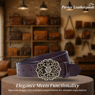 Kilem | Embossed Floral Buckle Belt