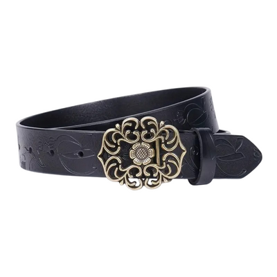 Kilem | Embossed Floral Buckle Belt