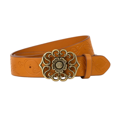 Kilem | Embossed Floral Buckle Belt