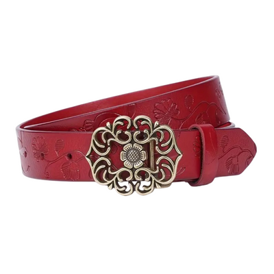 Kilem | Embossed Floral Buckle Belt