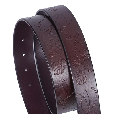 Kilem | Embossed Floral Buckle Belt