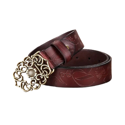 Kilem | Embossed Floral Buckle Belt