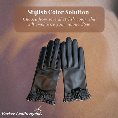 Goldie | Elegant Bow and Ruffled Cuff Gloves